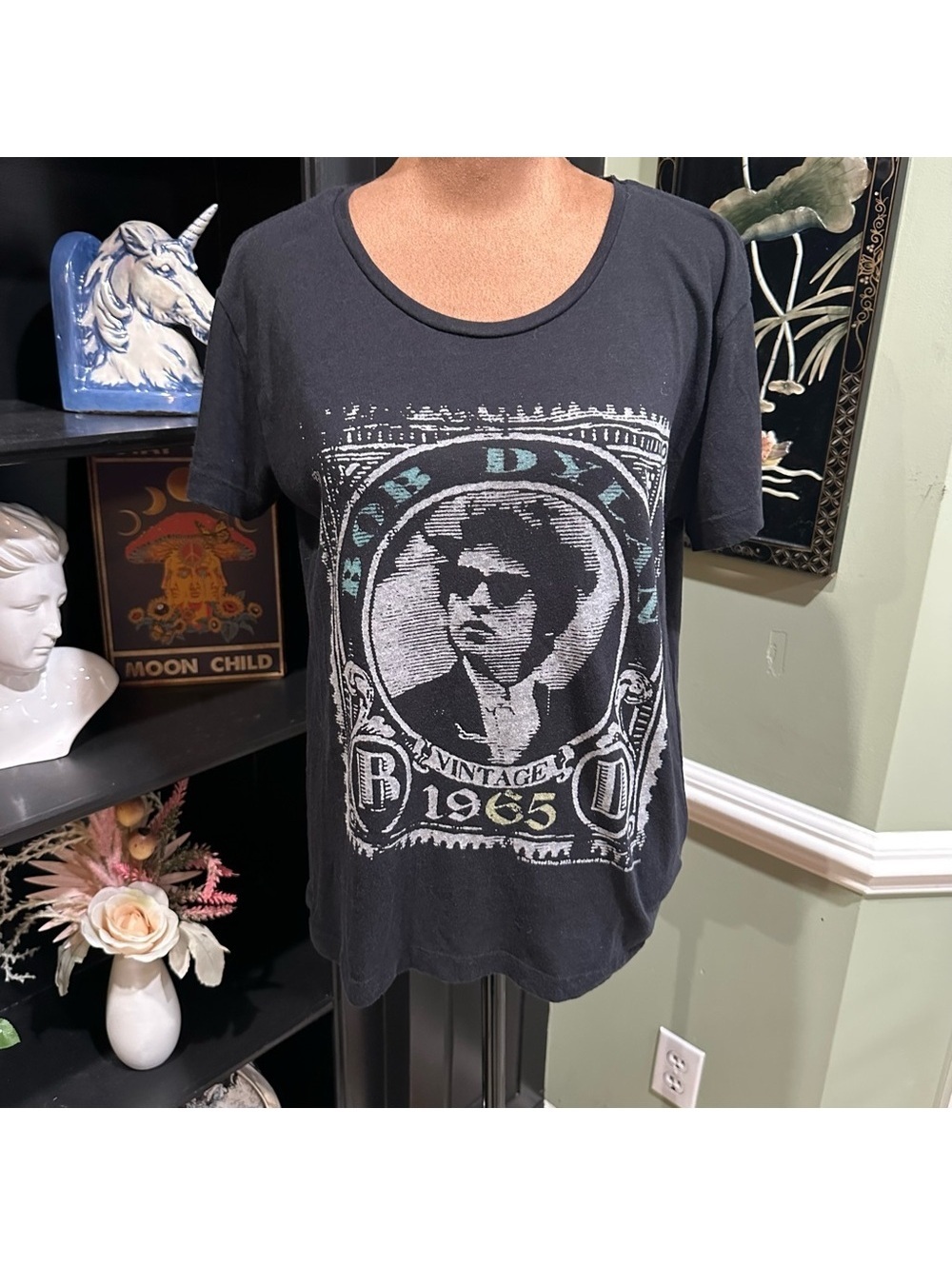 Chaser Bob Dylan Graphic Tee – Black & Green – Size Small